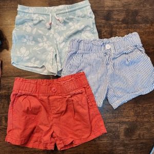 Carters and OshKosh Toddler Girl Shorts, set of 3, Size 4/4T